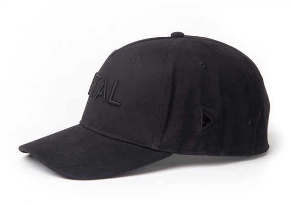 Black Fitted Vital Cap - Side of Hat