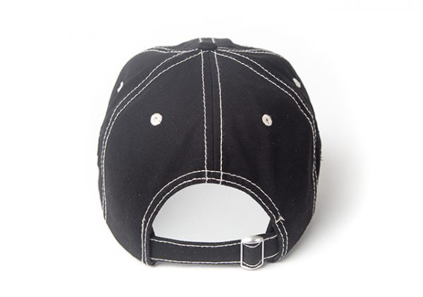 Black Hat with White Outline - Back of Hat