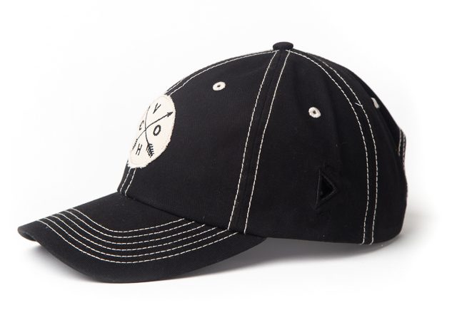 Black Hat with White Outline (Emblem) - Side of Hat