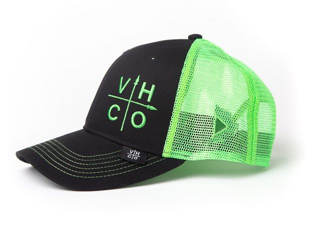 Trucker Green Hat with Vital Logo (Snapback) - Side of Hat